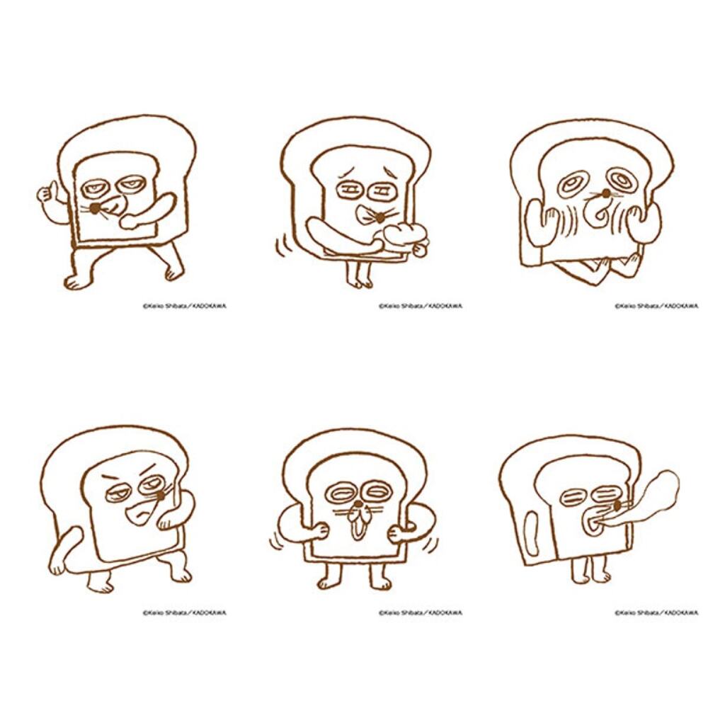 Pan dorobo bread thief set of 6 stamps with ink pans included